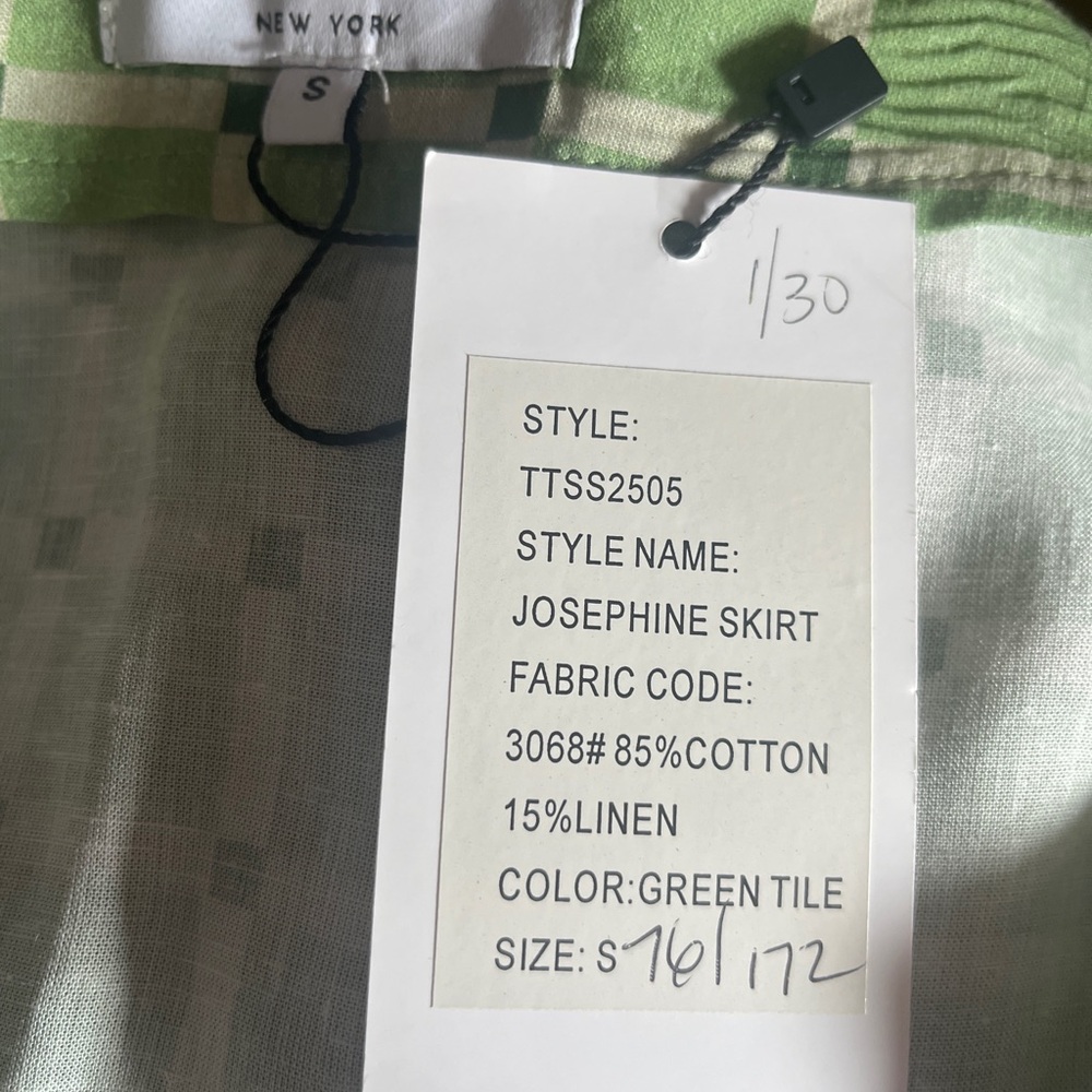 Taylor Tillman New York NWT Cotton and Linen Blend JOSEPHINE SKIRT Drop Waist - Picture 5 of 8